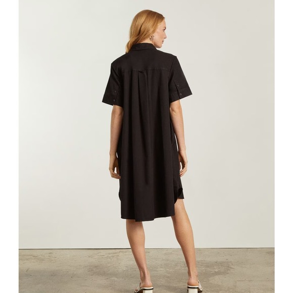 Everlane The Day Tripper Shirtdress High Low Cotton Button Down Black Medium - Picture 3 of 12